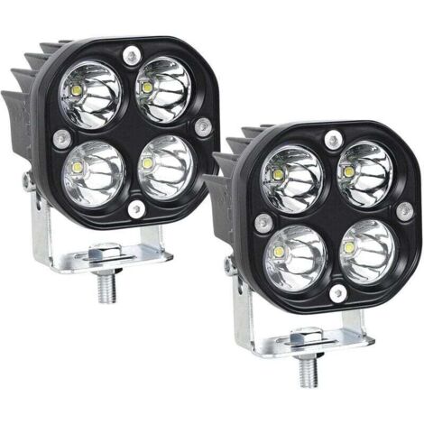 (2PCS) Phare de Travail LED Tracteur 7.6cm 3'' 40W Blanc Projecteur LED 12V 24V Etanche IP67 Feux Antibrouillard LED pour 4x4 Voiture Camion SUV Bateau Carré