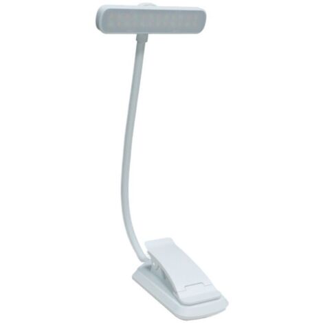 Lampe de Lecture avec Pince, Lampe de Livre LED à Clipser, Luminosité Réglable en Continu, 3 Modes de Température de Couleur, Rechargeable en USB-C, Col de Cygne Flexible à 360°,Blanc (1/4)