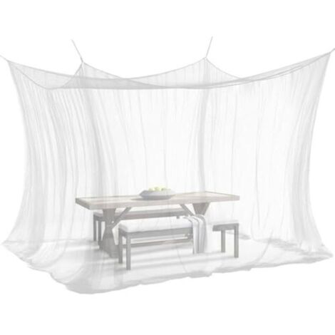 Moustiquaire pour l'intérieur et l'extérieur, 300 x 300 x 250 cm, 220 mailles, taille XXL, pour tente, caravane, blanche