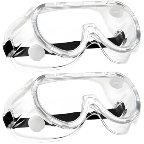Lot de 2 paires de lunettes de sécurité, lunettes de sécurité de travail pour porteurs de lunettes, lunettes de sécurité anti-poussière, lunettes de protection transparentes contre la poussière, lunet