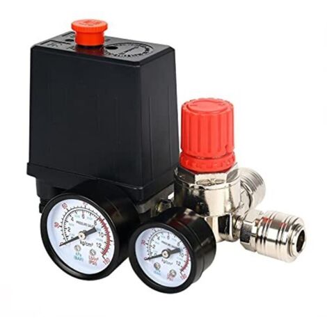 Interrupteur de pression Compresseur d'air Régulateur de pression Compresseur avec manomètre Interrupteur Compresseur d'air Vanne de commande (1/4)