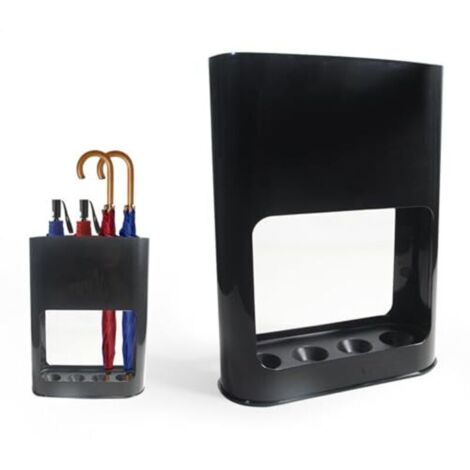 Porte-parapluie, porte-parapluie 4 emplacements, porte-parapluie avec bac d'égouttage amovible, porte-parapluie en plastique pour parapluies longs/courts étagère de rangement intérieu (1/4)