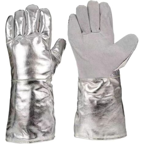 Gants de barbecue, gants en tissu d'aluminium résistant à la chaleur, imperméables et résistants à l'usure, parfaits pour la cuisson et les grillades. (1/4)