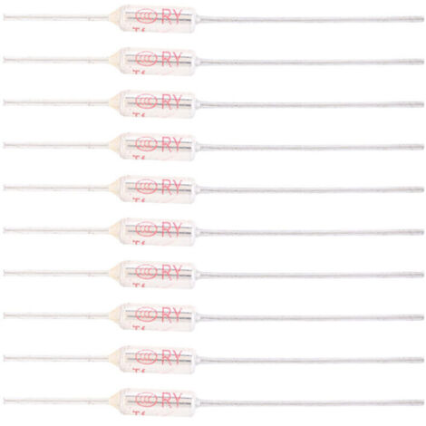 10 Pièces Fusible Thermique 250V 10A 72℃, Coupure de Fusible Thermique de Coque Métallique, Fusible de Température TF 72250℃ (152℃/305.6℉)