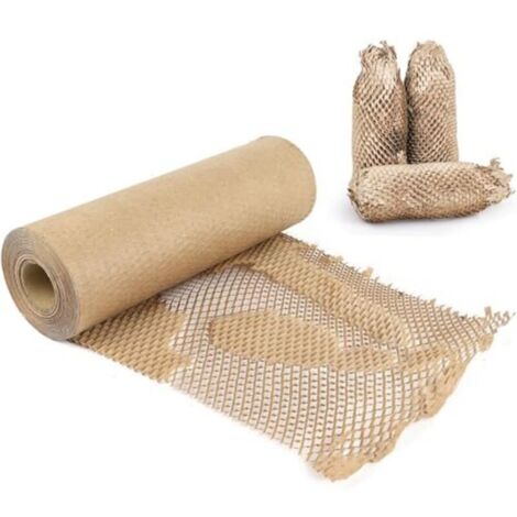 Papier d'emballage alvéolaire 30 cm x 50 m - Papier alvéolaire brun - Alternative écologique au film à bulles plastique pour l'expédition et le déménagement, matériau de calage (1/4)