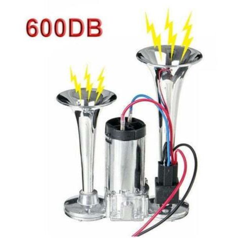 600DB 12V double trompettes électrovanne électrique Super fort voiture électrique klaxon d'air haut-parleur pour véhicule voiture SUV camion camion RV bateau