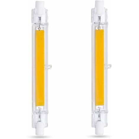 Ampoule LED R7S 118 mm 20 W blanc froid 6000 K, 2000 lm, non dimmable, ampoule LED COB mince R7S 118 mm pour lampe murale/sol, paquet de 2