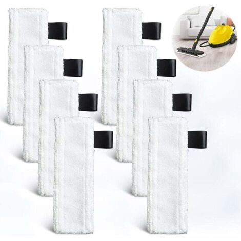 Lot de 8 serpillères de rechange pour nettoyeur vapeur Kärcher EasyFix SC1/SC2/SC3/SC4/SC5 - Lavables - Lingettes de rechange pour nettoyeur vapeur Karcher