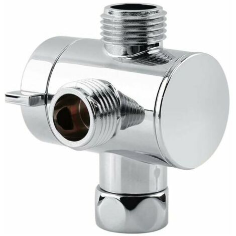 Inverseur Robinet Douche De Pommeau De Douche Multifonctionnel À 3 Voies, Adaptateur De Pommeau De Douche pour Bras De Douche Monté, G1 / 2"pièces De Rechange De Robinet en T pour Lavabo De Cui
