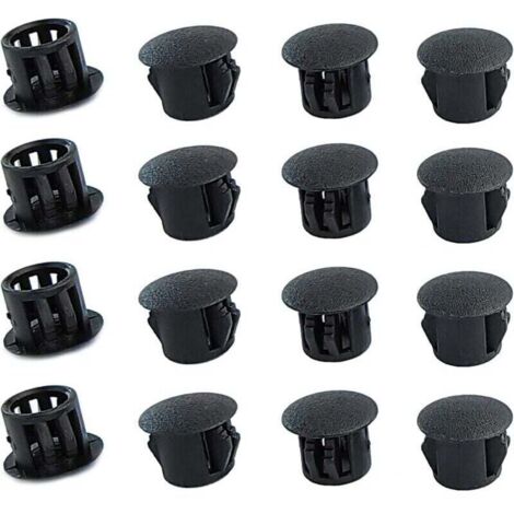 Bouchons ronds en plastique (noirs, 8mm), 20 pièces, couvercles de trous de meubles, couvercles de trous en plastique, bouchons de perçage pour serrures de trous de meubles