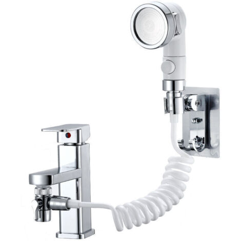Douchette lavabo, ensemble de douche réglable pour robinet de salle de bain - douchette avec connecteur rapide, tuyau détachable, douchette pour laver les cheveux, le bain des animau