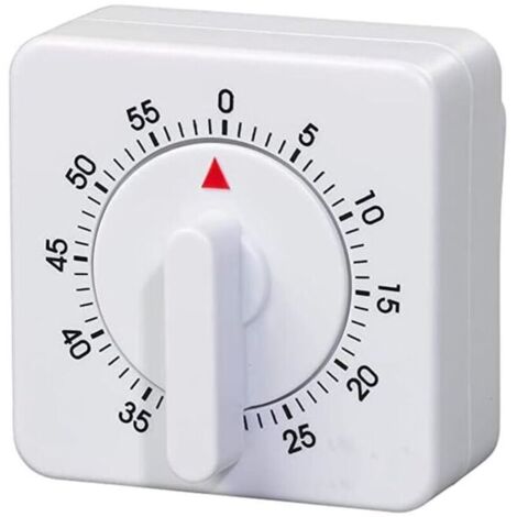 Petite minuterie mécanique à pendule carrée, 60 minutes/1 heure portable, aucune pile nécessaire pour le contrôle de la rotation (1/4)