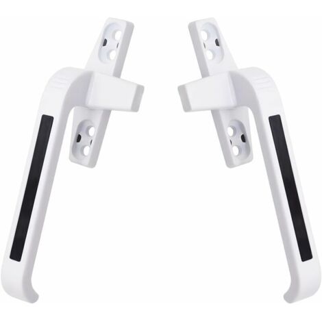 Poignées de fenêtre, poignées gauche et droite, serrures de porte et de fenêtre à battants en alliage d'aluminium, poignées de fenêtre coulissantes, une paire de blanc (1/4)