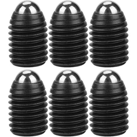 Lot de 10 poussoirs à bille à ressort en acier au carbone, filetage hexagonal M12, vis de fixation, poussoir à bille en acier au carbone (M12 x 16) (1/4)