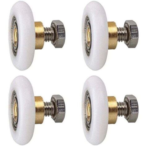 Rouleau de porte de douche, Rouleau Roulette Roue pour Porte de Douche Roulettes Coulissantes Porte Roue de Remplacement pour Rouleau 4 pièces (20MM)