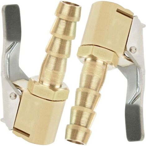 2 Pièces Embout de Gonflage,Embout Gonflage Pneu re,Embout Gonfleur avec Clip,Gonflage Valve Clip Pince Connecteur Adaptateur,pour Valves de Pneu,en Laiton,8mm