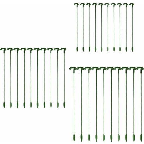 Lot de 30 tuteurs pour plantes de jardin, tiges simples, tuteurs pour fleurs, orchidée, pivoine, lys, rose