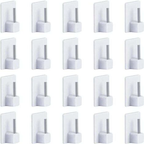 20 pcs Rideaux Crochets Adhésifs pour Tringle Rideau Crochet Autocollant Accroche Rideau Sans Percage 1928mm (1/3)