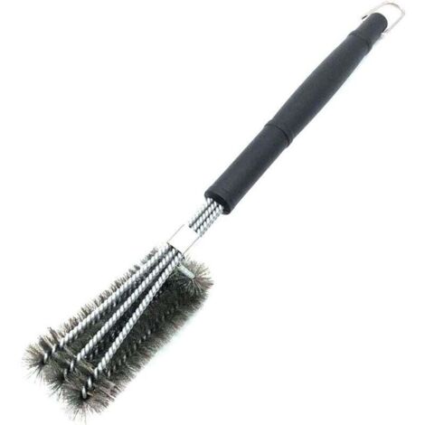 Brosse Barbecue, 3 en 1 Brosse Nettoyage Barbecue, Poils Acier Inoxydable pour Nettoyer Rapidement & Efficacement Tous Les Grils