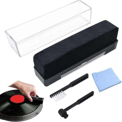 1 pc Brosse de nettoyage pour disques vinyles, brosse antistatique pour disques vinyles avec tampon en velours, brosse de nettoyage pour stylet pour nettoyer et entretenir les disques vinyles et le st