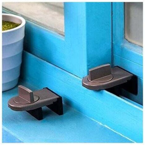 2 Pièces Fer Gris Verrou de Sécurité pour Porte Coulissante Arrêt de Fenêtre Coulissante (1/3)