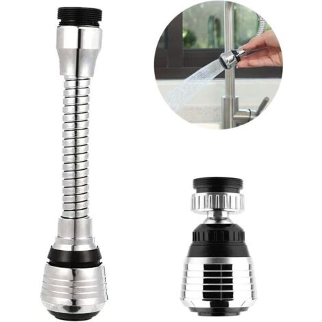 Combinaison longue et courte Douchette Robinet Cuisine Rallonge Robinet Cuisine robinet pivotant à 360 ° tête de pulvérisateur Embout de robinet Convient pour la cuisine
