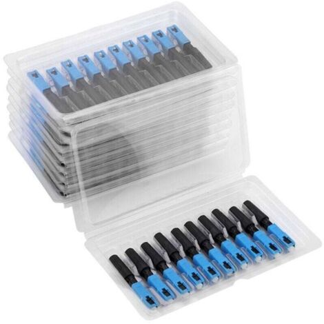 100 pièces Adaptateur de connecteur, Connecteur de Fibre Optique intégré SC Adaptateur de Connexion de connecteur Rapide Rapide à Froid pour FTTH