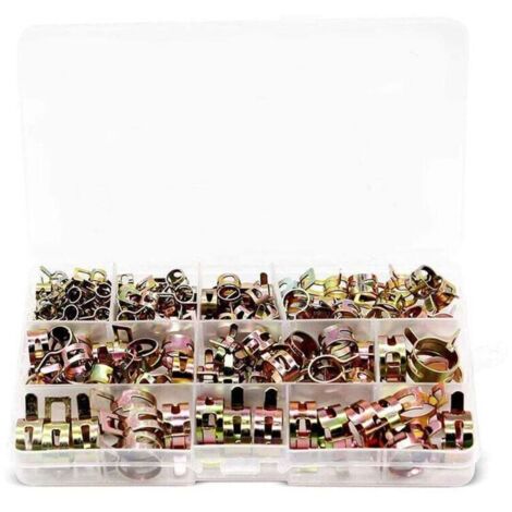 100 Pièces Colliers de Serrage à Ressort, Clips à Ressort Tuyau Serre-Joints à Tuyaux Colliers de Clip à Ressort Ajustable pour Tuyau Durites - 6mm/7mm/8mm/9mm/10mm/11mm/12mm/14mm/15mm/17mmm