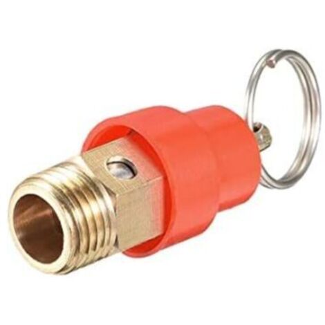 Sécurité Valve Air Compresseur Pression Limitation Soupape G1/4 Mâle 115PSI Ensemble Pression Rouge Chapeau 1Paquet