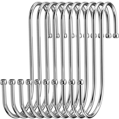 Crochet S Acier Inoxydable, Crochet en S Crochet en métal robuste crochet double pour suspendre tasses, vêtements, pots et des bols(20pcs)