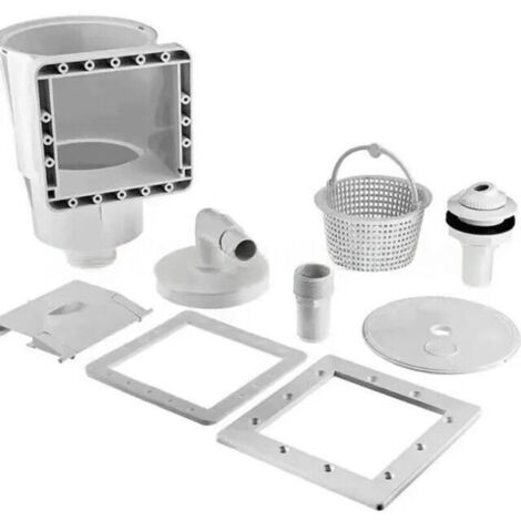 Kit Écumeur de Surface et Buse d'entrée pour Piscine – Skimmer intégré – avec Grand Panier pour Aspiration et Récupération des saletés (1/4)