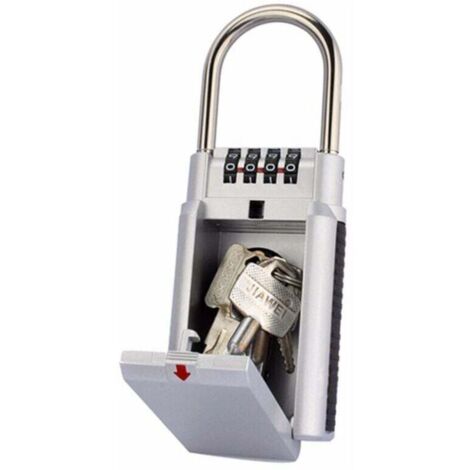 Boite a Cadenas pour Clef, Boite à Clés à Code, Coffre Combinaison de Stockage, Rangement Sécurisé - Argent