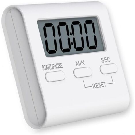 Petite minuterie de cuisine numérique pour la cuisine, minuterie de cuisine magnétique blanche avec alarme forte, adaptée aux personnes âgées et aux enfants, minuterie de cuisine électronique simple (1/4)