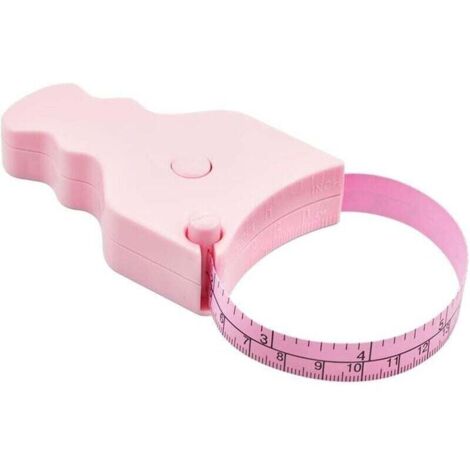 Mètre ruban pour le corps - 150 cm (60"), utilisation à une main, design ct et ergonomique - Permet de perdre du poids et de tonifier les muscles (rose)