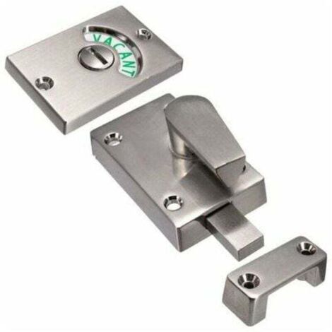 1PC Verrou de porte avec indicateur d'occupation, pêne dormant vide/engagé pour salle de bain WC toilettes publiques (nickel satiné)