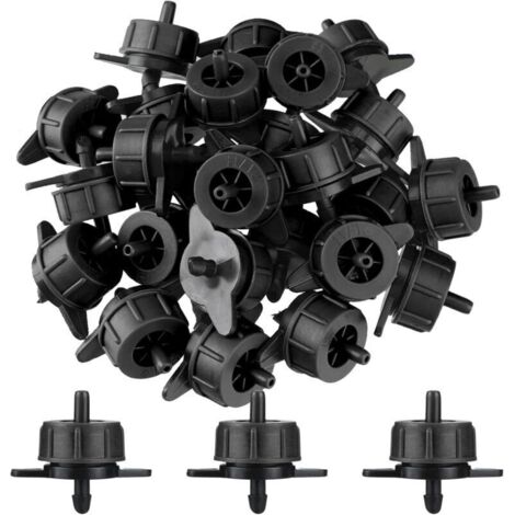 Lot de 50 goutteurs auto-équilibrés de 4 litres par heure avec régulation de pression : goutteurs pour plantes individuelles en pots de différentes hauteurs, débit d'eau constant de 0,5 à 3,5 bars