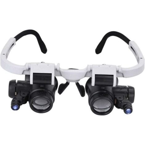Loupe réglable Tête de Tête de Tête Loupe avec Lumière LED 8 X 15 X 23 X Lunettes Jumelles Loupe Mains Libres Loupe pour Lire, Loupe, Montre et Réparation Électronique