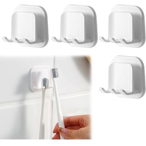 4Pcs Porte Brosse à Dents, Support Brosse a Dent Electrique, Porte Brosse à Dents Murale sans PerçAge Auto-Adhésif, Porte-Brosse à Dents Mural pour Salle de Bain et Cuisine