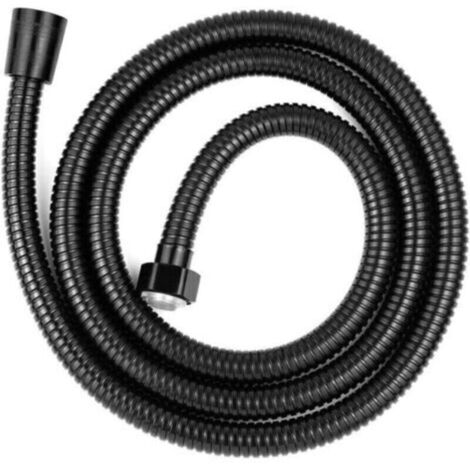 Tuyau de Douche Universel de 2m en Acier Inoxydable Flexible de Douche Anti-Torsion et Anti-Corrosion, Filetage G1/2 Noir (1/4)