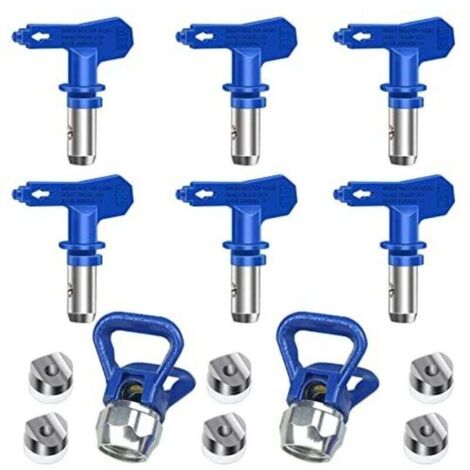 Lot de 6 buses de pulvérisation réversibles sans air, pistolets à peinture sans air, pièces de pulvérisation pour maisons, bâtiments, terrasses, clôtures (211, 315, 417, 517, 515, 523),