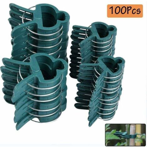 Tuteurs pour plantes 100 pièces Clips pour plantes Clips stables Clips pour plantes, 2 clips pour plantes de jardin réutilisables pour les petites et grandes pousses (1/3)