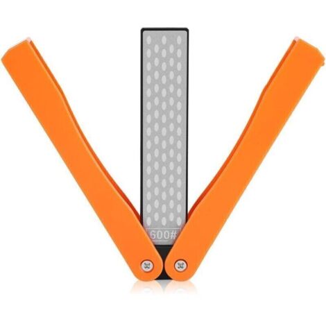 Aiguiseur de couteaux à grains 400/600, pierre à aiguiser diamantée double face pliable pour le camping en plein air (1/4)