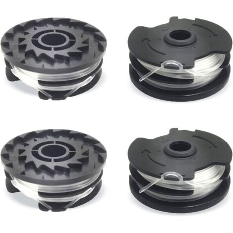 Lot de 4 bobines de rechange LIDL Parkside, fil nylon de rechange pour débroussailleuse LIDL Parkside, débroussailleuse PRTA 20-Li A1, B2, C3, PRT 550 A1, A3, PRT 300 A1-2 x 10 m 1,65 mm (1/3)