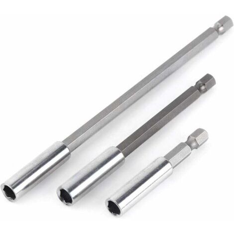 3pcs 1/4" Magnetic Bit Holder Shaft Screwdriver Extensions Rallonges de tournevis pour perceuses électriques (1/4)