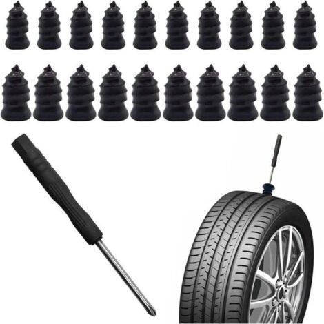 21 Pcs Tubeless Tire Puncture Repair Kit reparation pneu rewith Mushroom Avec tournevis,kit anti crevaison re Plug for Tyre Punctures and Flats on Cars,Motorcycles,Trucks Tractors (1/4)