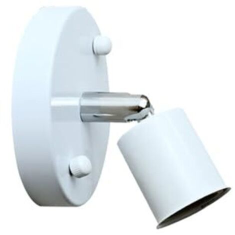 E27 Douille de Lampe Plafonnier en Métal Applique Murale Pendule Corde Retro Suspension Lampe de Chaîne en Cuivre DIY Lampe Accessoires Pendentif (Blanc)