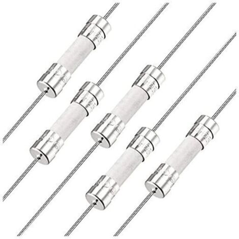 Coup Lent Fusible Temporisation Fil Conducteur Fusibles Céramique 5mm x 20mm 250V T2A 5Pcs