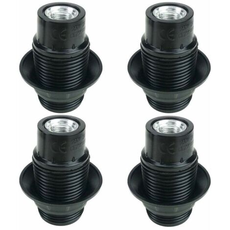 Noir Support D'ampoule E14, 4 Pièces Douille E14, Ampoule à Douille E14, Douille D'ampoule Solide, Adaptateur Noir Socket