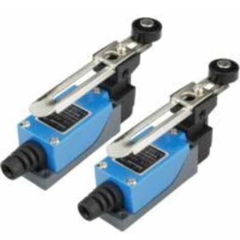 2PCS ME-8108 Interrupteur de fin de course momentané Commutateur de voyage, bras de levier à rouleau réglable Arduino Limit Switch NC-NO CNC Mill Laser Plasma Router (2PCS, ME-8108 Bras de levier long (1/4)