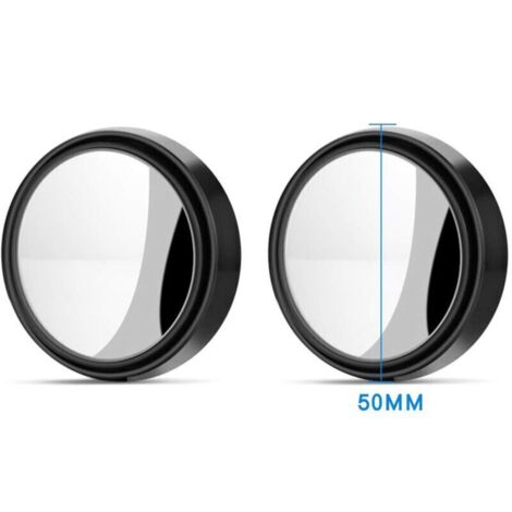 2 PCS Rotation à 360°Rétroviseurs Extérieur d'Angle Mort-HD Grand Angle avec Auto-adhésif 3M Rétroviseurs Réglable Blind Spot Mirror(noir)